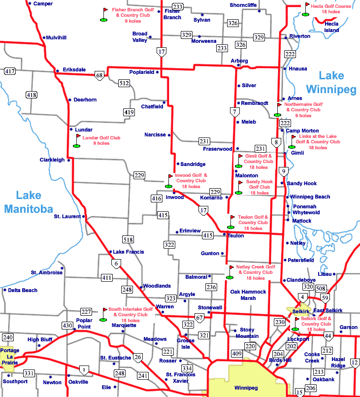 Map of the InterLake Golf Courses